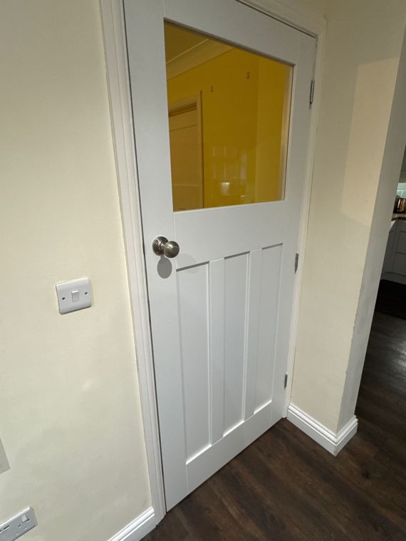 Cottage-style panelled door fitted