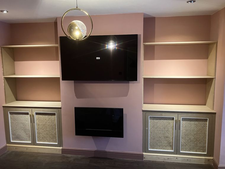 Built-in cabinets and media wall